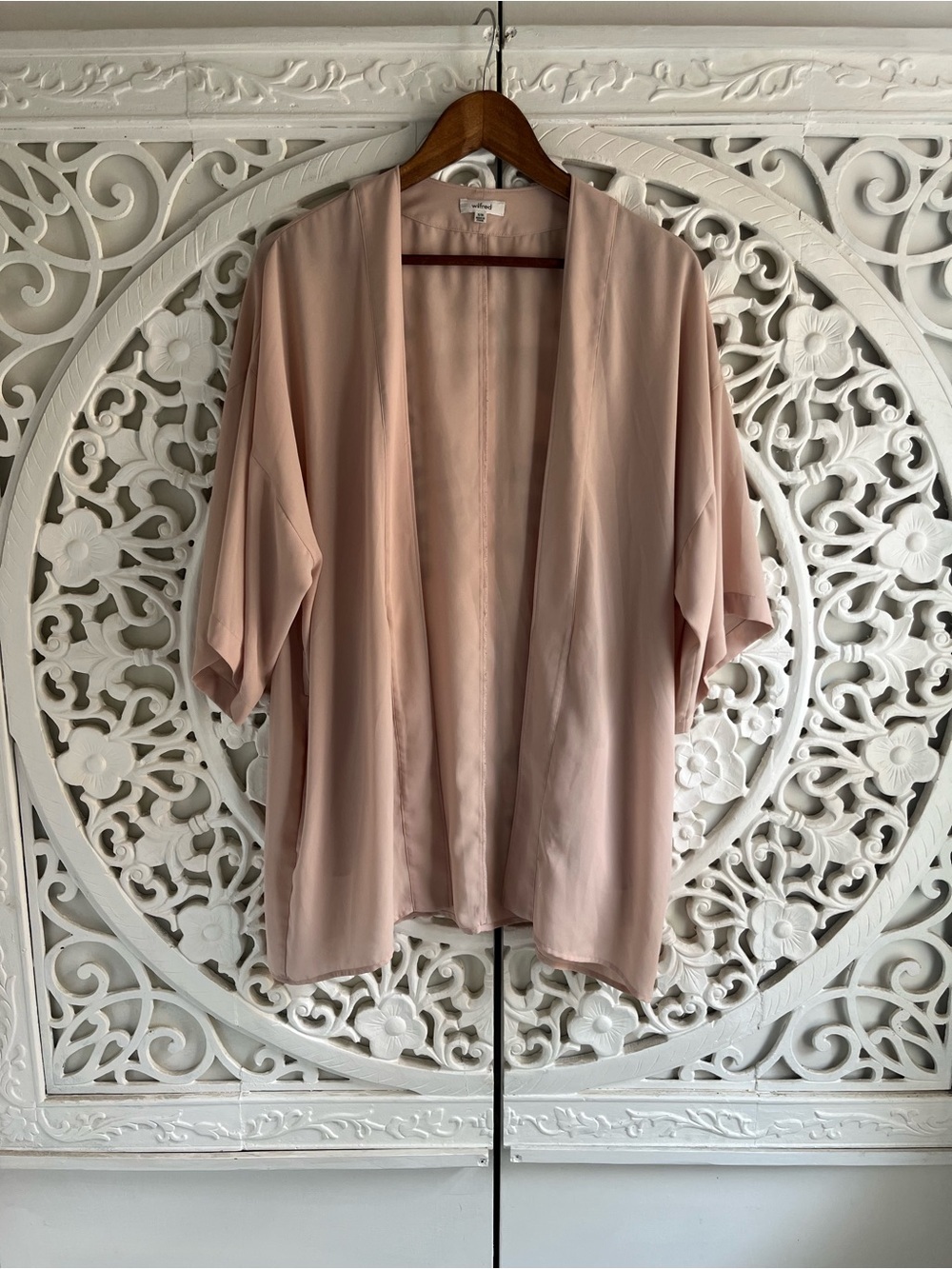 Aritzia Wilfred Blush Pink Open Front Kimono Cardigan S/M
